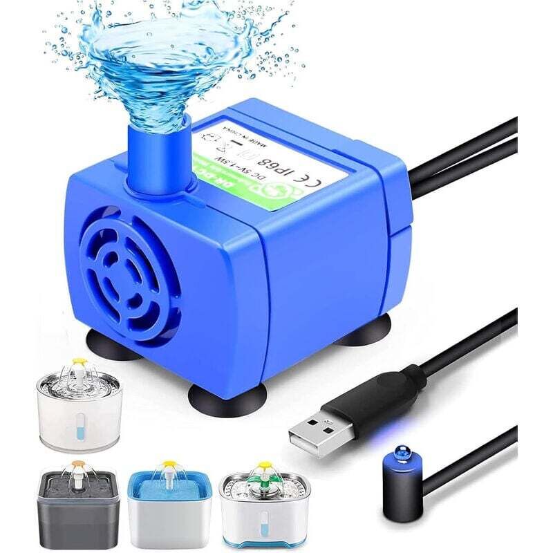 Trinkbrunnenpumpe für Haustiere, Ersatzpumpe für Blumen-Katzenbrunnen, Tauchpumpe mit ultraleisem, energiesparendem Motor