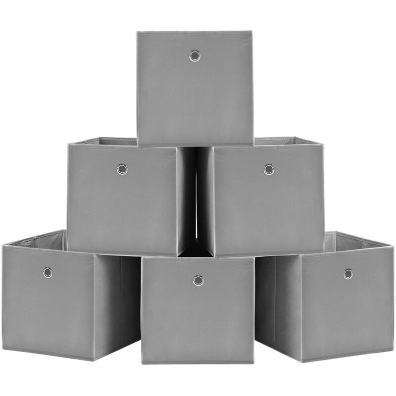 Trintion 6PCS Aufbewahrungsbox aus Vliesstoff Faltbare Aufbewahrungsbox für Snacks Aufbewahrungsbox für Kleidung für die Heimaufbewahrung Büro (Grau)