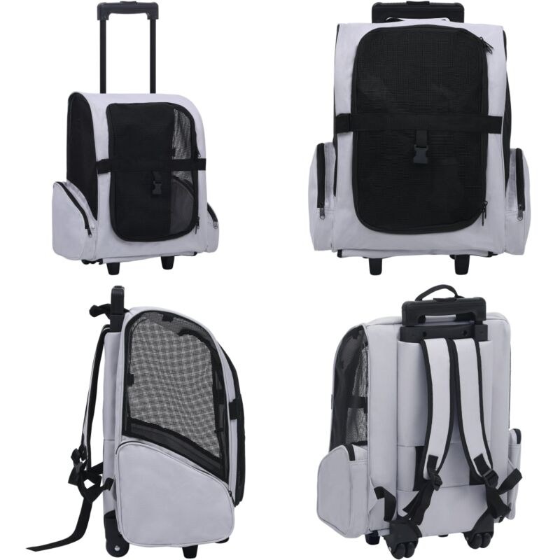 Trolley für Haustiere 3-in-1 Faltbar Grau - Haustier-Trolley - Haustiere Trolley - Home & Living - Grau