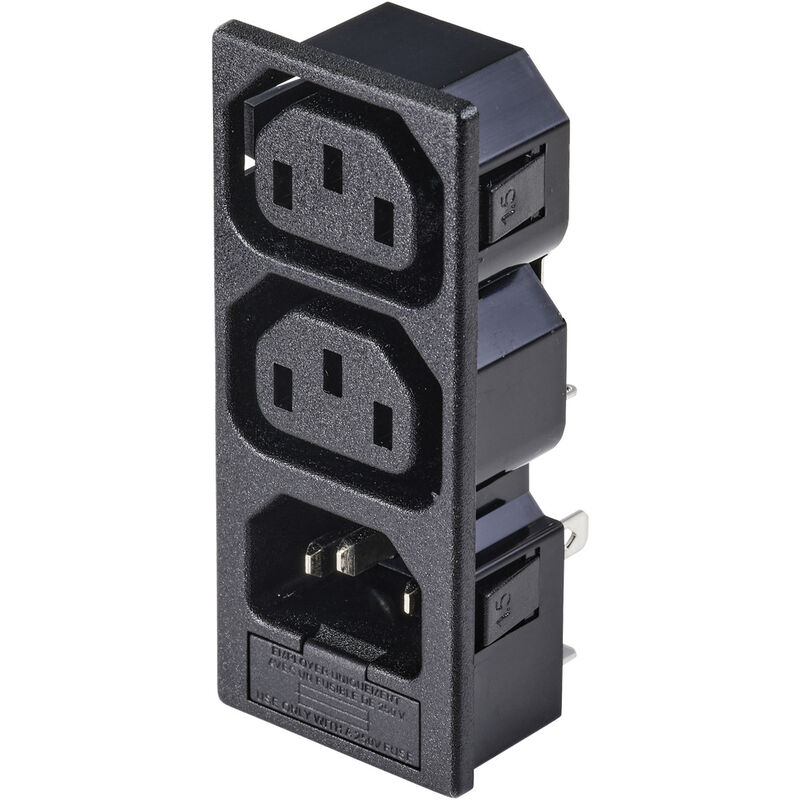 Tru Components - TC-10475852 Kaltgeräte-Steckverbinder C13, C14 Buchse, Einbau vertikal, Stecker, Einb