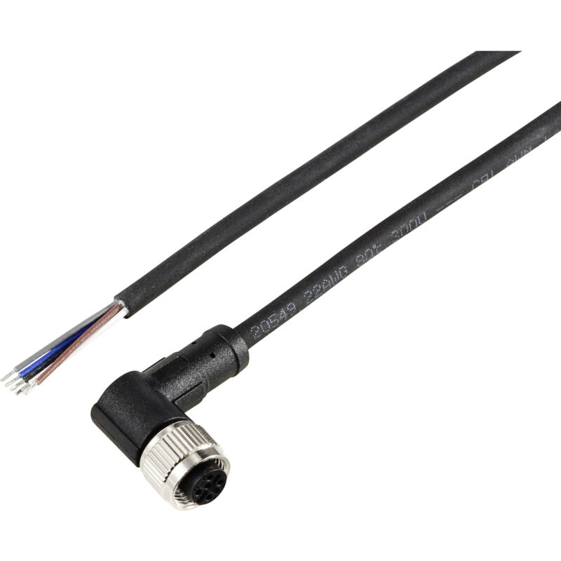 Tru Components - TC-12833160 Sensor-/Aktor-Anschlussleitung M12 Kupplung, gewinkelt 5 m Polzahl Sensor