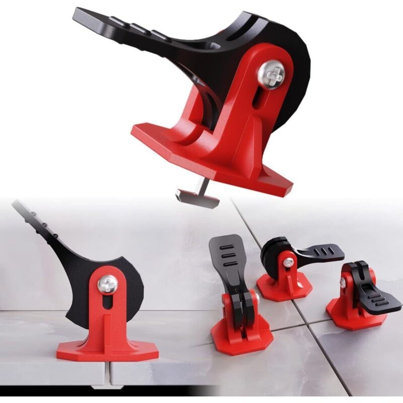 (Rot, 50 Teile) Fliesen-Nivellierset, Fliesen-Nivelliersystem, Fliesen-Nivelliersystem, Nivelliersystem, 50 Nivelliersteuerungen + 50 Stahlnadeln