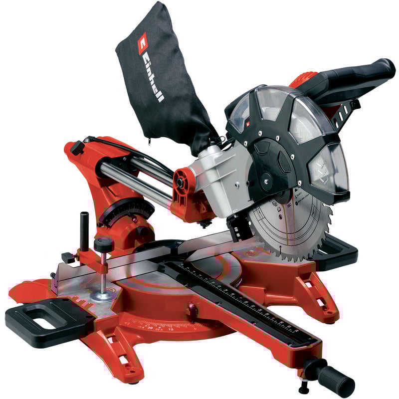 Einhell - Zug-Kapp-Gehrungssäge tc-sm 2534/1 Dual (2350 w, max. 75 mm x 340 mm Schnitttiefe/-breite, ø 250 mm Sägeblatt, beidseitig neigbarer