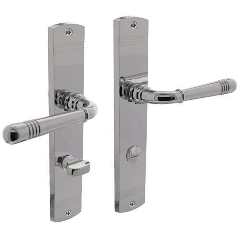 Intersteel - Langschildschildgarnitur Helena Zamak Verchromt wc 72mm din l/r