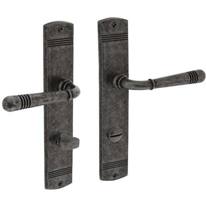 Intersteel - Langschildschildgarnitur Helena Zamak F77 Grau wc 72mm din l/r