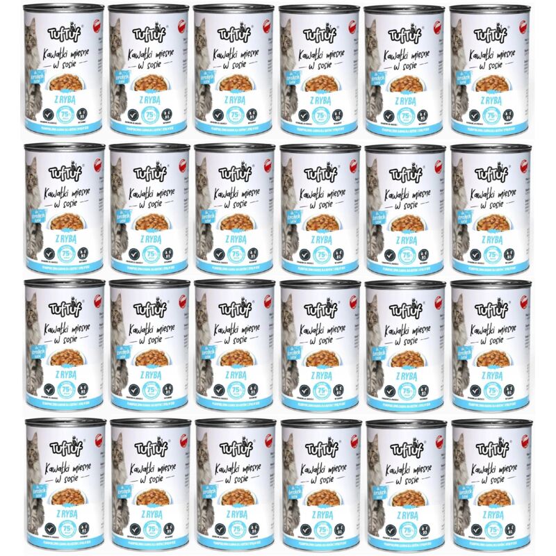 TUF TUF Nassfutter für Katzen Fleischstücke Fisch 415 g x 24 Stück