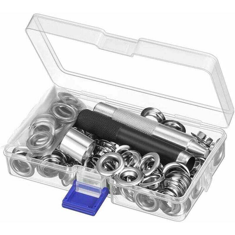 Tüllen-Ösen-Set, 12 mm Tüllen-Set, Metallwerkzeuge, Ösen-Sets, 100 Set Tüllen-Set, Ösen für Planen zum Nähen von Segeltuchplanen, Zelt-Reparatur, 1/2