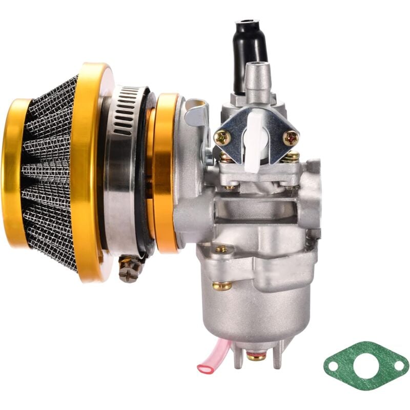 Tuning-Vergaser mit Luftfilter-Ersatz für 2-Takt 47 cc 49 cc Vergaser Go Kart Scooter Moped Ersatz für Mini Quad ATV Dirt Pocket Bike Gold