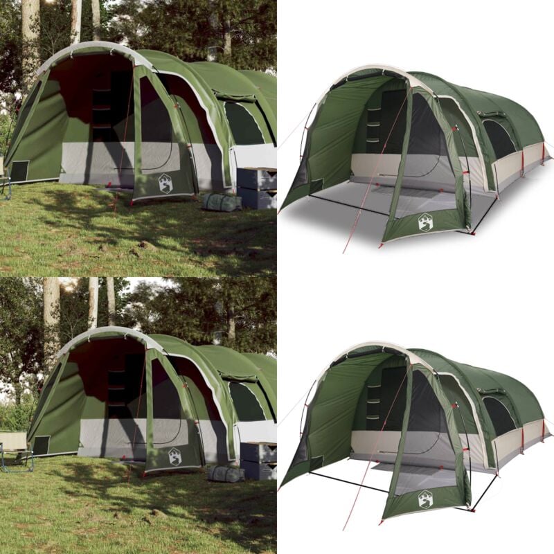 Vidaxl - Tunnel-Familienzelt 8 Personen Grün Wasserdicht - Campingzelt - Familienzelt - Tunnelzelt - Wasserfestes Zelt - Gartenpartyzelt - Home &