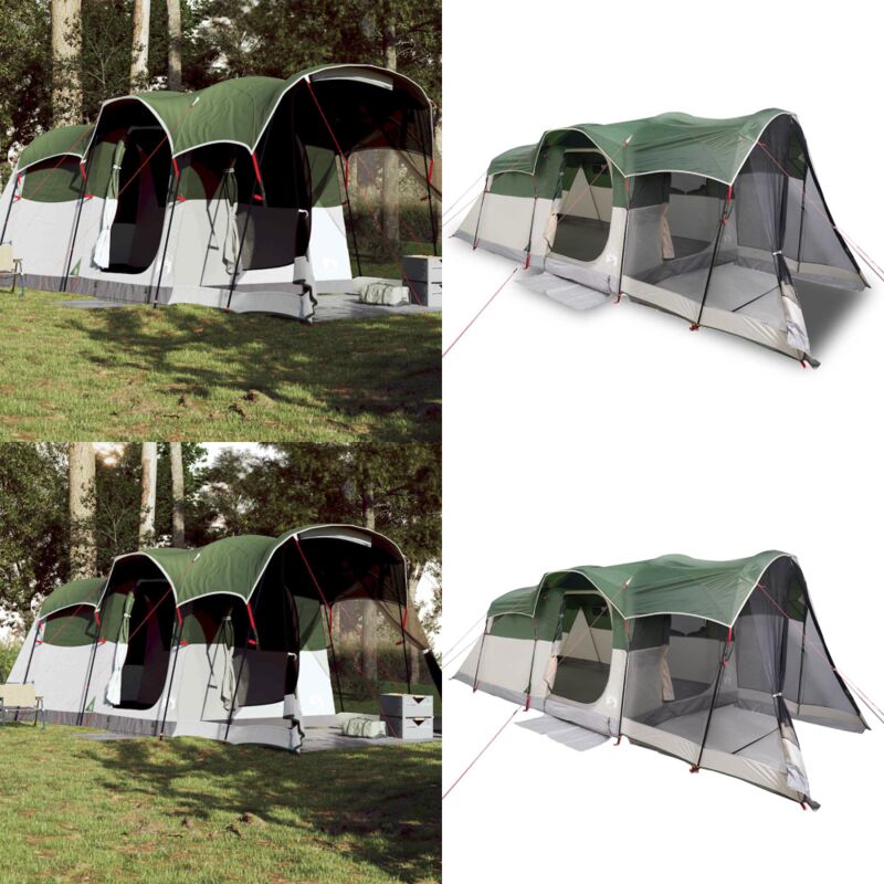 Tunnel-Familienzelt 8 Personen Grün Wasserdicht - Campingzelt - Familienzelt - Tunnelzelt - Wasserfestes Zelt - Gartenpartyzelt - Home & Living