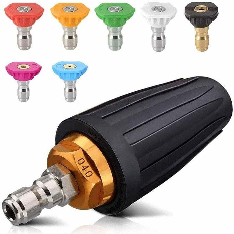 Turbo-Turbolader für Hochdruck-Reinigungsmotor, rotierender Bus mit 7 Spitzen, 1/4-Zoll-Schnellkupplung, 4000 Psi, Schwarz