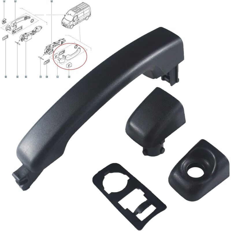 Türgriff für Master MK3 Vauxhall Movano Vivaro Nissan NV400 MK3-MK4 806069981R Schiebetürgriff außen 806075963R