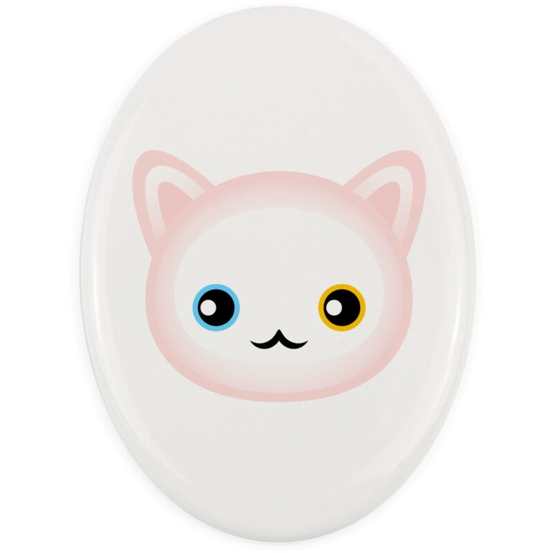 Türkisch Angora - eine keramische Grabsteinfliese mit Grafik und Inschrift von Art-Dog