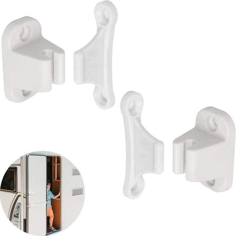 Türriegel für Wohnwagen und Wohnmobile, 2er-Set, weißes Türschloss, für Wartungs- und Stauraumtüren, Türsicherung für Wohnmobile