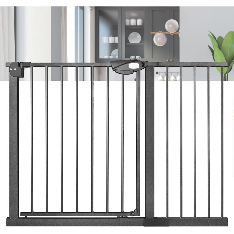 Treppenschutzgitter 100cm Türschutzgitter ohne Bohren n Stop Safety Tür- & Treppengitter mit Auto-Close Kinderschutzgitter Türgitter Hunde Baby