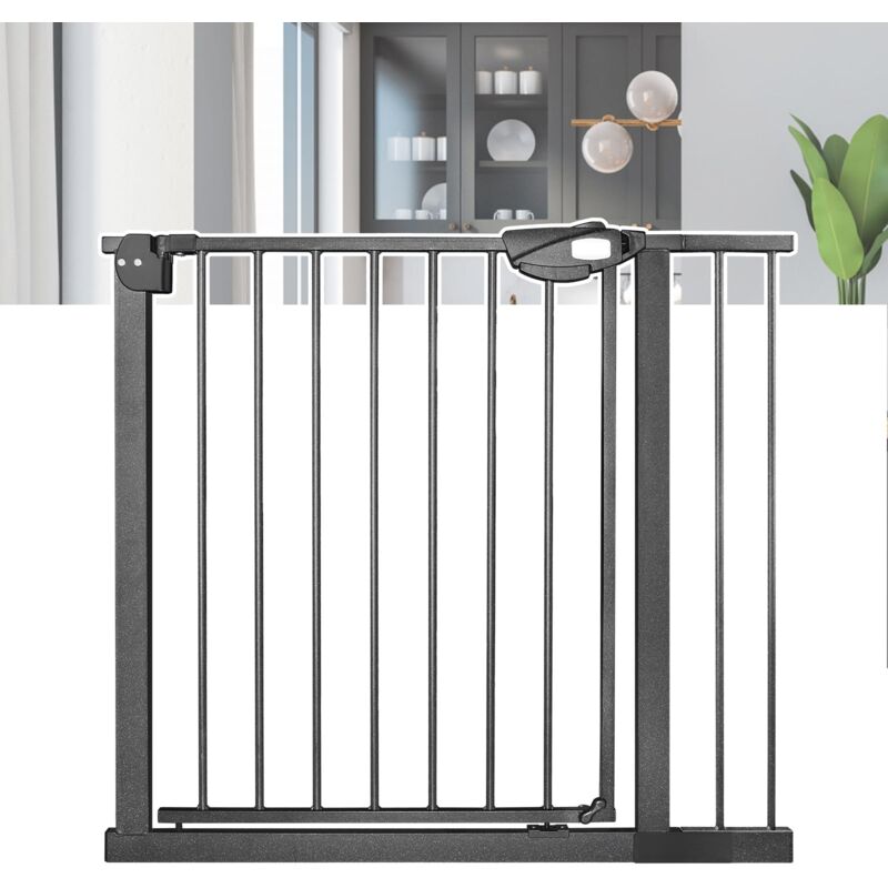 Treppenschutzgitter 80cm Türschutzgitter ohne Bohren n Stop Safety Tür- & Treppengitter mit Auto-Close Kinderschutzgitter Türgitter Hunde Baby