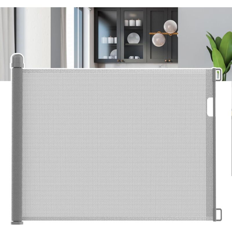 Treppenschutzrollo Türschutzgitter 180cm Treppenschutzgitter ausziehbar Tür- & Treppengitter mit Auto-Close Kinderschutzgitter pvc Türgitter Baby