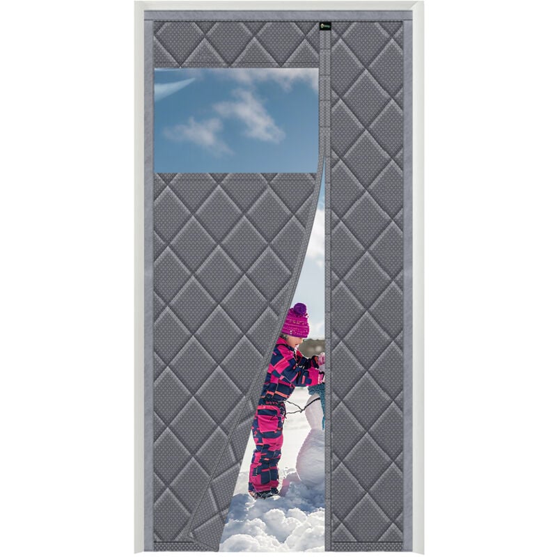 Türvorhang Thermovorhang magnetisch Türvorhang Kälteschutz Winter winddicht seitliches Öffnen Wärmeschutzvorhang wärmeisolierend für Balkon