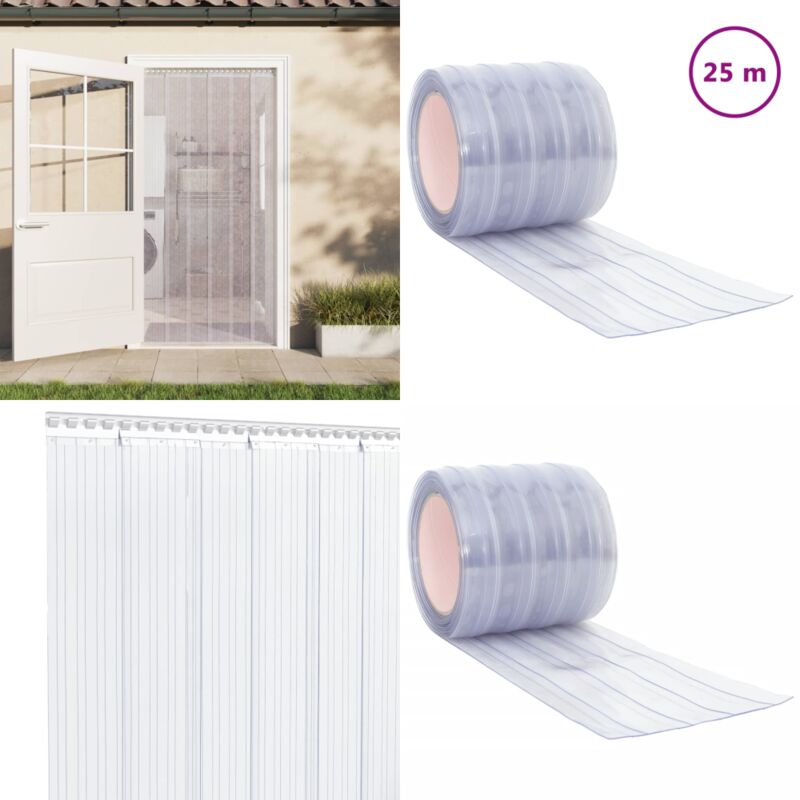 Türvorhang Transparent 200x1,6 mm 25 m pvc - pvc Türvorhang - Isolierstreifen - Türschranke - Schallschutz - Insektenschutz - Home & Living