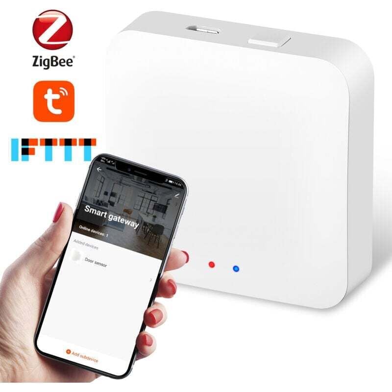 Tuya Gateway, Home Automation Gateway Kompatibel mit Tuya Smart Devices, APP Remote Control Smart Gateway Hub - Verbinden Sie bis zu 55 Geräte,