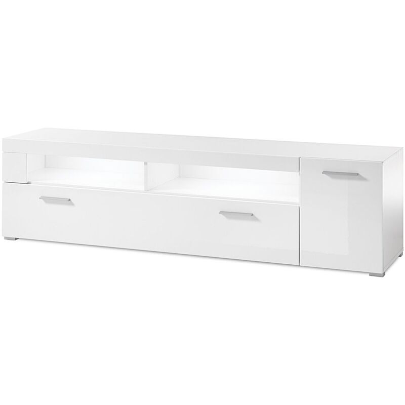 Lomadox - TV-Lowboard 180cm CLAVI-61 in Hochglanz weiß, b/h/t ca.: 180/48/40 cm