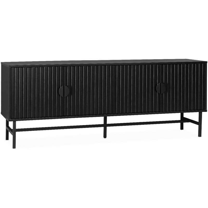 sweeek - TV-Möbel mit geriffeltem Holzdekor 160 cm