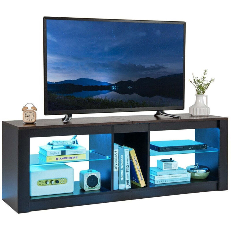 Northix - Tv schrank mit led beleuchtung fur fernseher bis 65 zoll modernes entertainment center