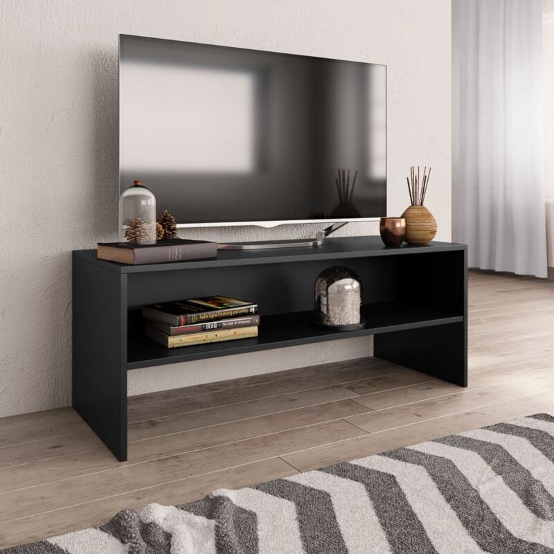 Bonnevie - TV-Schrank, TV-Lowboard, tv Möbel, Fernsehschrank Schwarz 100x40x40 cm Holzwerkstoff NMKS77794