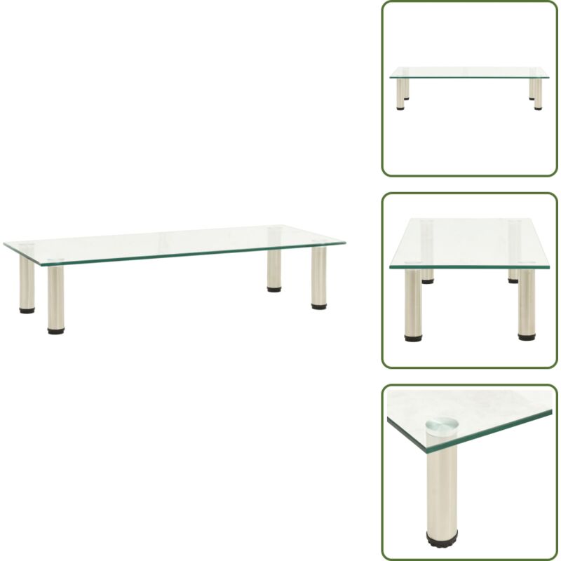 Vidaxl - TV-Tisch 80x35x17 cm Transparentes Hartglas - Moderner TV-Tisch - Hartglas-Tisch - Esszimmertisch - Wohnzimmertisch - Fernseherregal