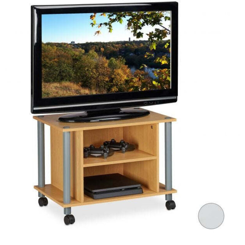 Northix - Tv tisch mit rollen und 2 fachern