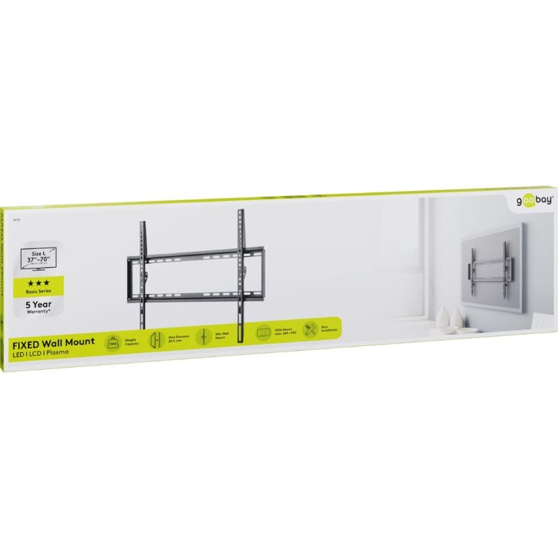 Goobay - TV-Wandhalterung Basic fixed (l), Halterung für Fernseher von 37 bis 70 Zoll (94-178 cm) bis 35 kg.