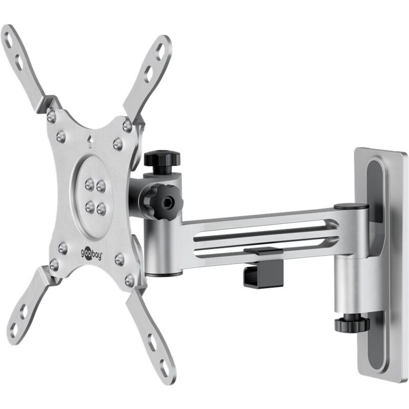 Goobay - TV-Wandhalterung Caravan fullmotion (m), silber, Halterung für Fernseher von 13 bis 43 Zoll (33 – 109 cm), max. 15 kg, vollbeweglich: