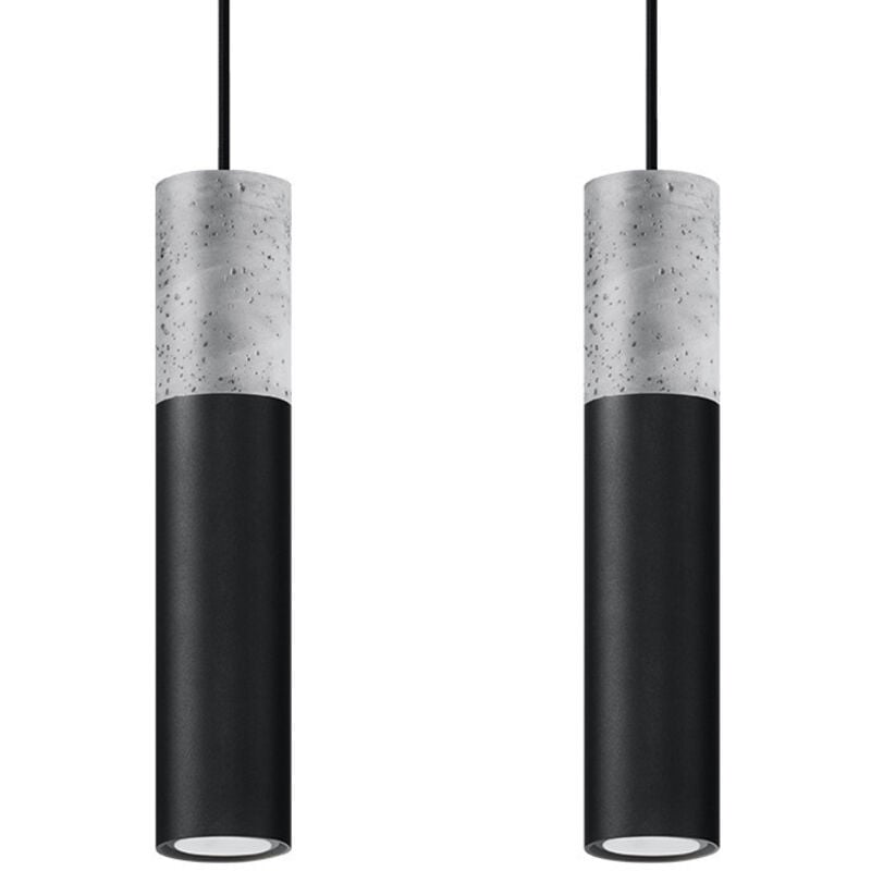 Twin Hanging Pendant Light Grey, Black GU10 Twin Hanging Pendelleuchte Grau, Schwarz GU10