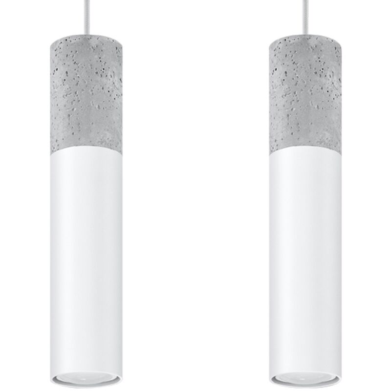 Twin Hanging Pendant Light Grey, White GU10 Twin Hanging Pendelleuchte Grau, Weiß GU10