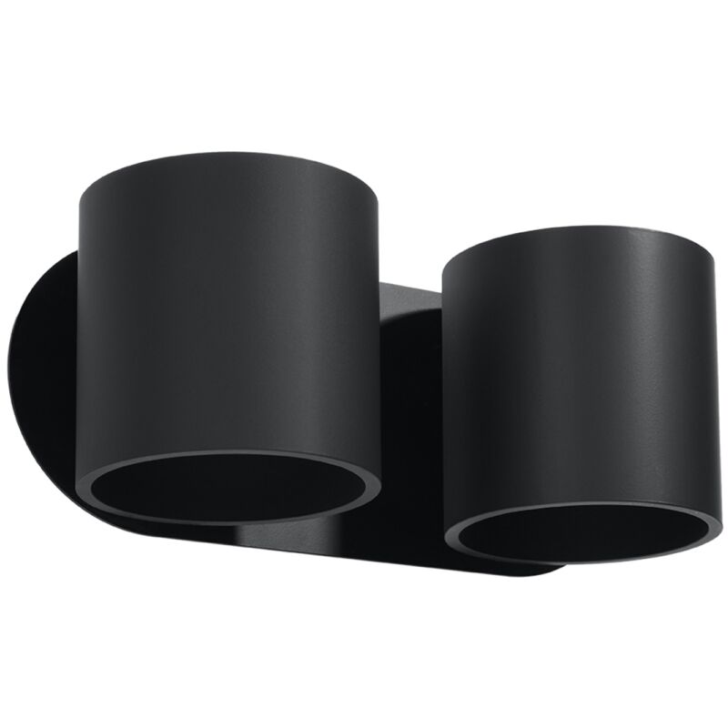 Twin Round Up & Down Wall Lamp Black G9 Twin Round Up & Down Wandleuchte Schwarz G9