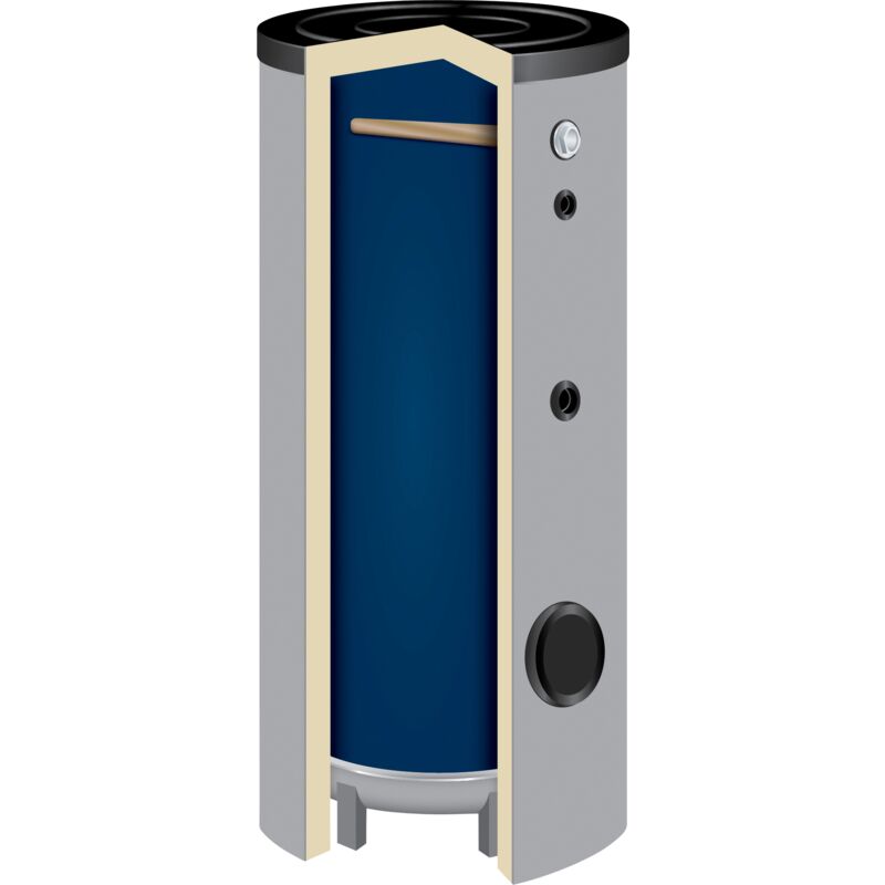 Twl-technologie Gmbh - twl 800 Liter emaillierter Pufferspeicher SP-800 ohne Wärmetauscher 120mm Isolierung Flansch geschlossen
