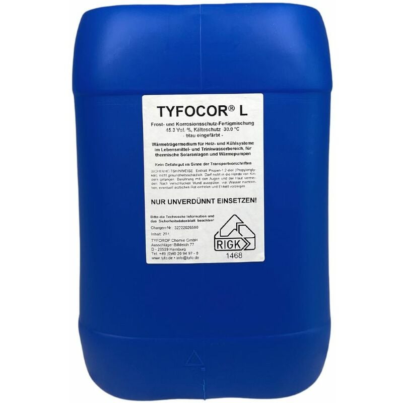 Tyfo - cor Wärmeträgerflüssigkeit Typ l Flachkollektoren Fertiggemisch 20 l Solar