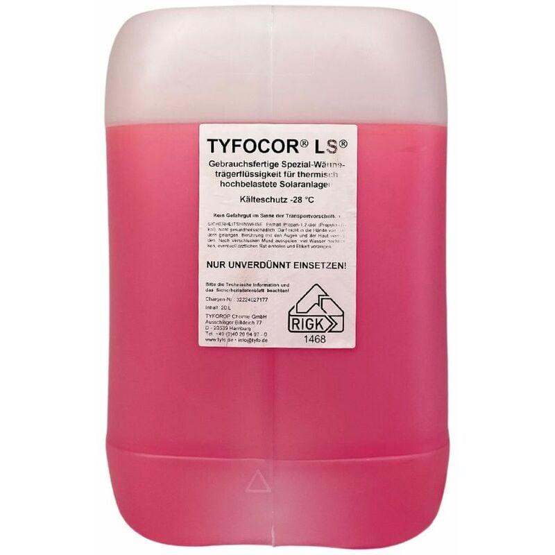 Tyfo - cor Wärmeträgerflüssigkeit Typ ls 20 l Vakuumkollektoren Frostschutz bis -28 °c