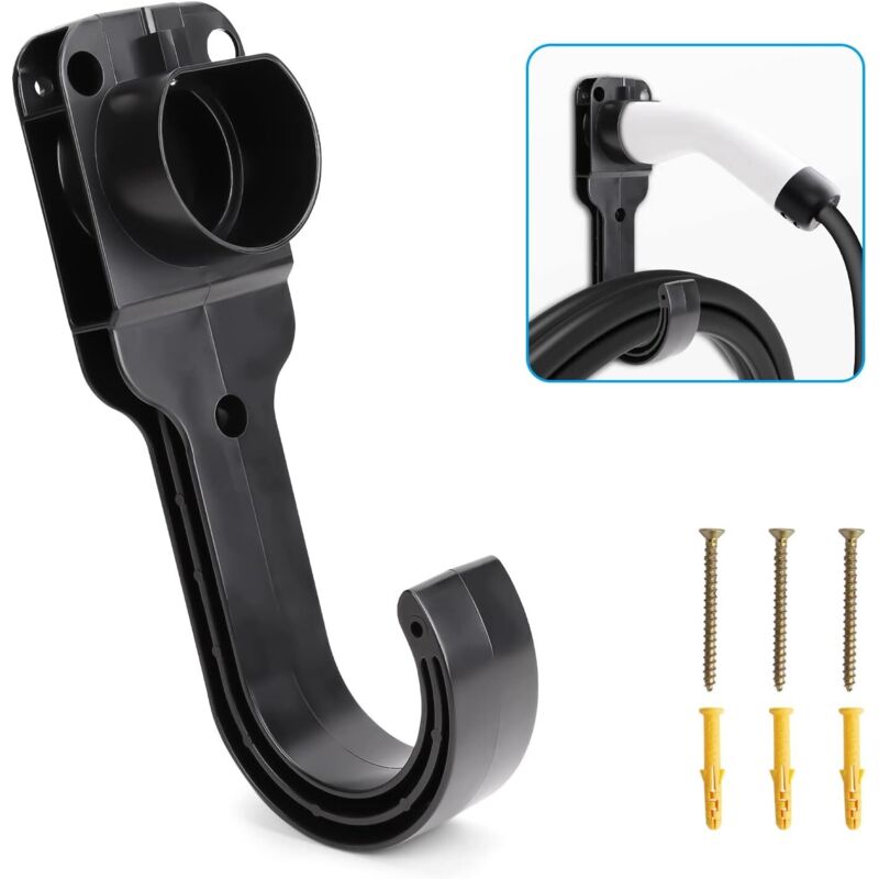 Typ-2-Wandhalterung für Ladekabel, universelle 2-in-1-Wandhalterung für EU-Ladestationen für Elektrofahrzeuge mit robusten Teilen für den Innen- und