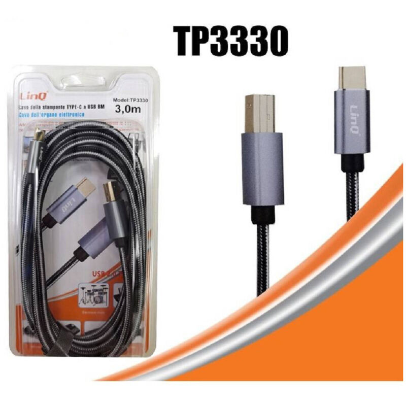 Trade Shop Traesio - Trade Shop - usb bm usb type-c standard für elektrische organ computer 3 mt TPC3330 -