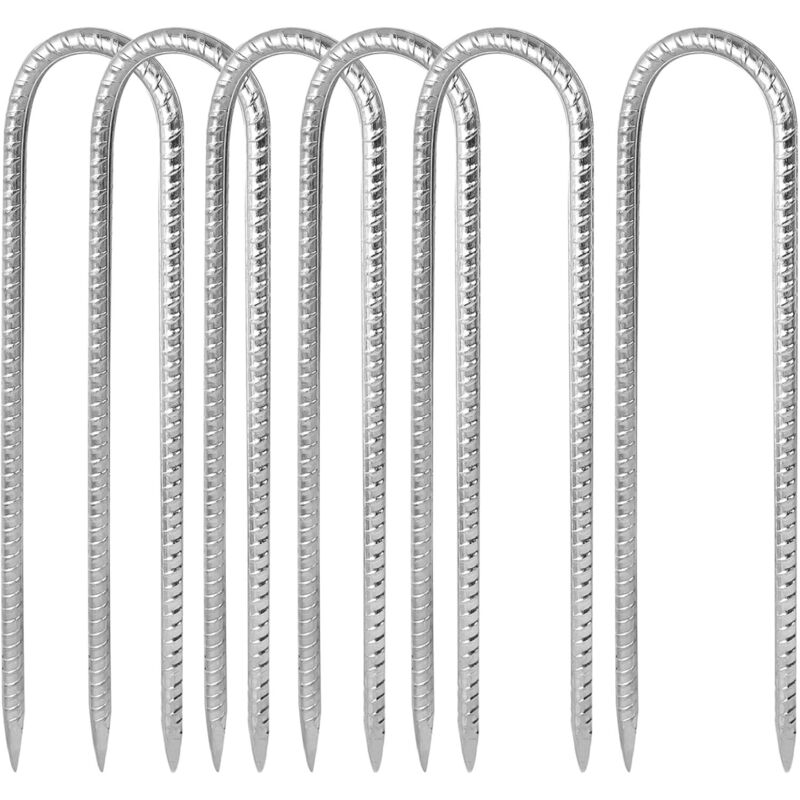 U-förmige Heringe, 30 cm lange Zeltheringe aus verzinktem Stahl, Heringe für Campingzelte, U-Haken, robuster Bodenankerpfahl für Campingzelte,