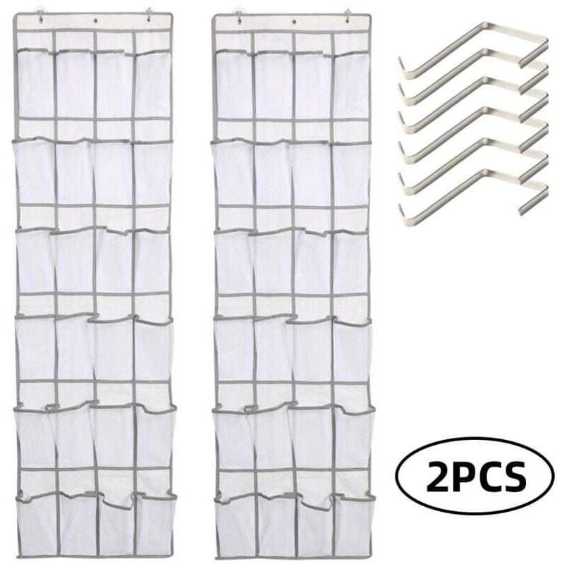 Ber der Tür hängendes Schuhregal, Hängeaufbewahrungstasche mit 24 Taschen, Hängeschuhregal, Multifunktionaler Kleiderbügel-Organizer für