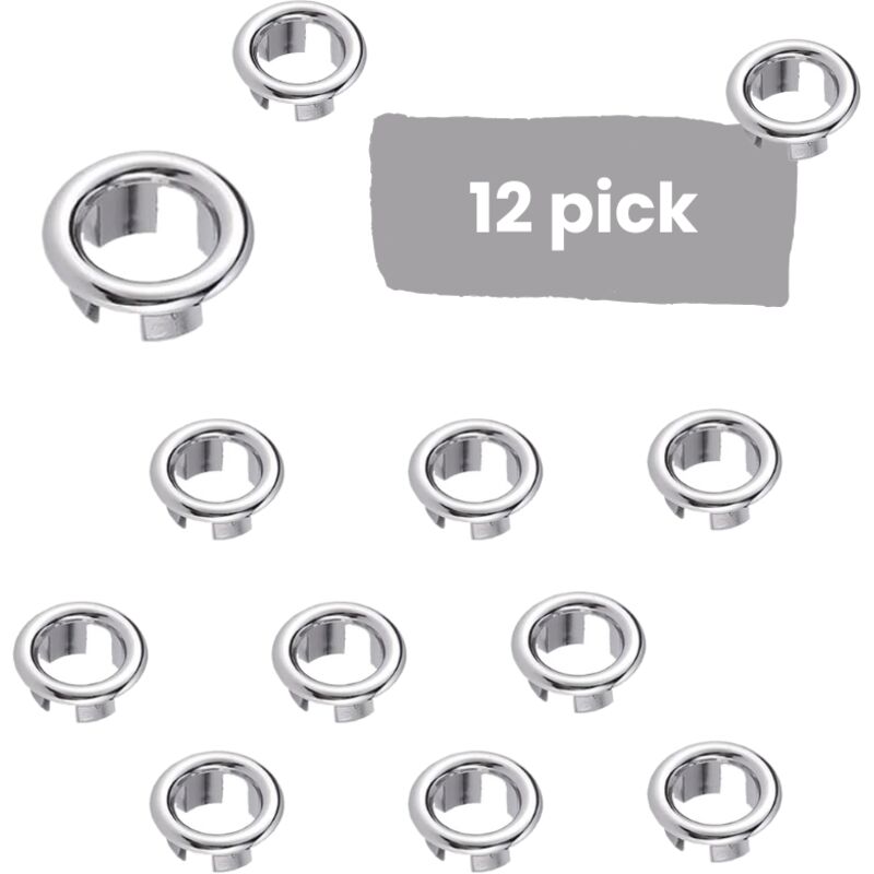 KZQ - berlaufring für Waschbecken, 12 Stück Überlaufring für Waschbecken, Überlaufabdeckung, Überlaufringe für Waschbecken, für Bad, Küche, Spüle