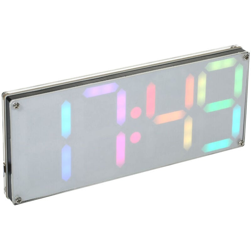 Uhr DS3231 4-stelliges DIY-Digital-LED-Uhr-Kit mit Regenbogenfarben und transparentem Gehäuse
