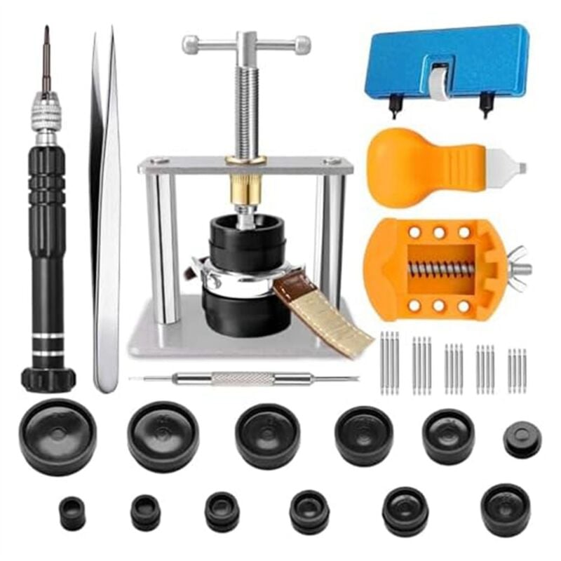 Uhren-Reparatursatz, Uhren-Presswerkzeug-Set, Austausch der Uhrenbatterie, Halter zum Entfernen UhrenrüCkseite, Federsteg, Pinzette