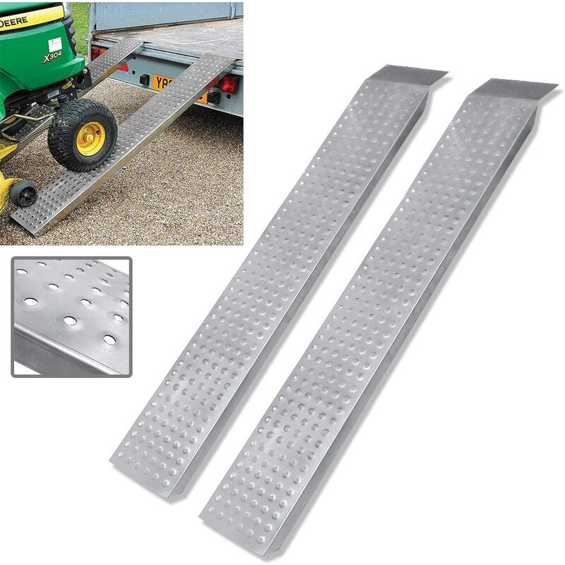 UISEBRT 2X Auffahrrampe Verzinkter Stahl 400kg - Verladeschiene Verladerampen Auffahrrampen für Motorrad Anhänger Wohnwagen PKW