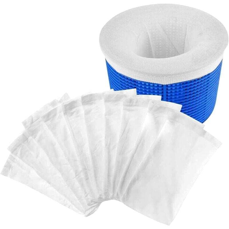 Ulisem 10er-Pack Pool-Skimmer-Socken, wiederverwendbare Pool-Skimmer-Filter, elastischer Nylon-Skimmer-Vorfilter, Pool-Skimmer-Socken (weiß)