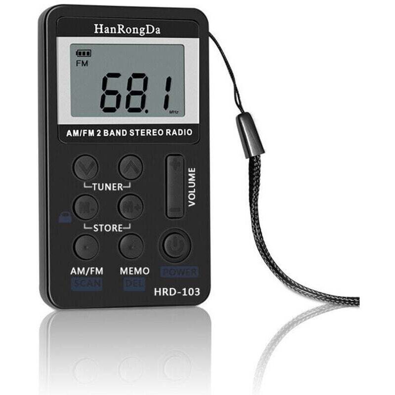 Ulisem 1pc Mini Tragbare Tasche Digital Walkman Radio AM FM USB Aufladbare