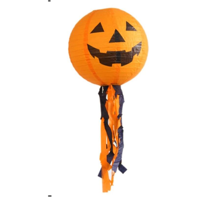 Ulisem 2-teiliges Halloween-Hängelaternen-Set aus Papier, Halloween-Kürbislaternen aus Papier für die Heimparty-Dekoration