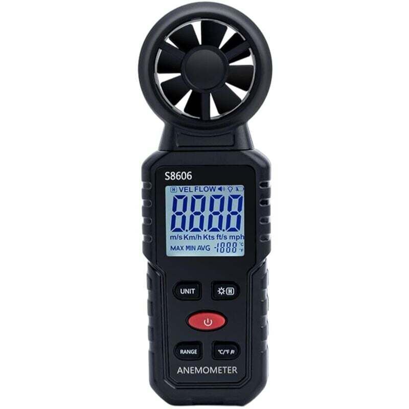 Ulisem 3-in-1 tragbares digitales Anemometer, 0–45 m/s Messung von Windgeschwindigkeit, Windstärke und Windtemperatur, ideal für Navigation und Flug